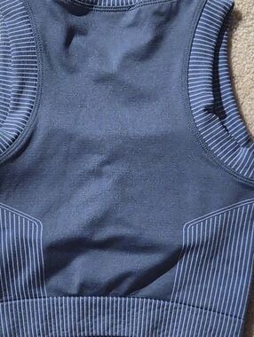 ​Bailey 44 Sport Seamless Ribbed Crop Top Slate Blue XS Athletic Tank